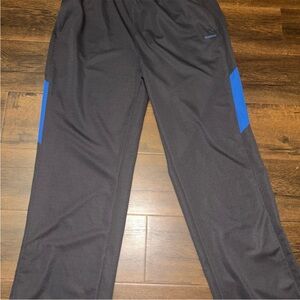 Reebok Black Sweatpants with Royal Blue Panels